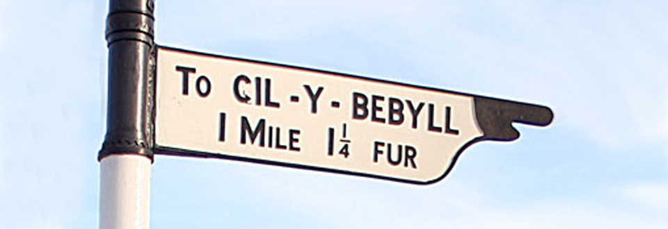 Fingerpost to the hamlet of Cilybebyll in South Wales